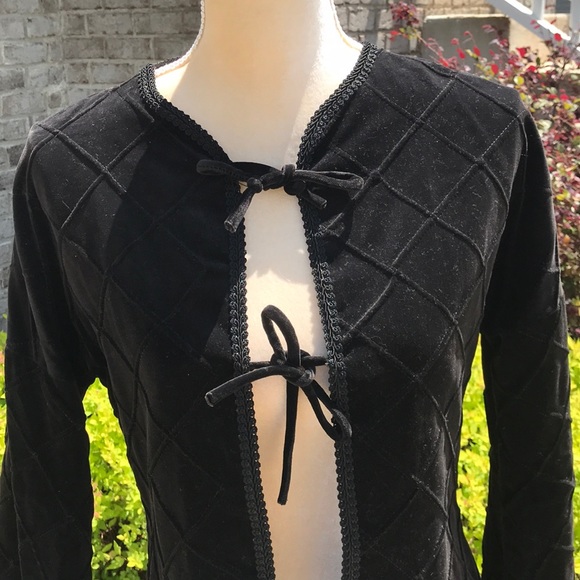 1970's Patty Woodard Quilted Black Velvet Jacket - Picture 2 of 8